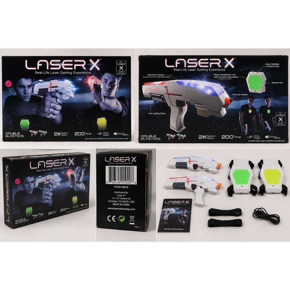 Laser X Real Life Laser Tag 2 Player Set Blasters & Receivers NIB